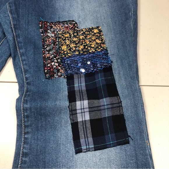 Allen B by Allen Schwartz flare bootcut patch jeans size 16 - Picture 5 of 9